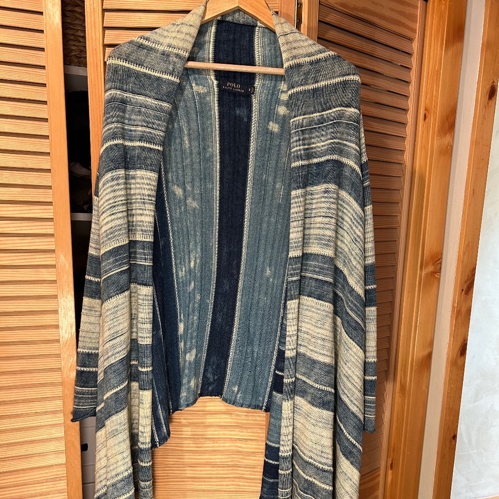 Indigo dyed Polo Ralph Lauren Blue Label Cotton Sweater Wrap